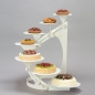 Preview: Torten-Etagere, Metall, linksdrehend, Weiss;