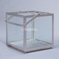 Preview: Laterne Cubic, 35 x 35 x 35 cm, Silber/Glas