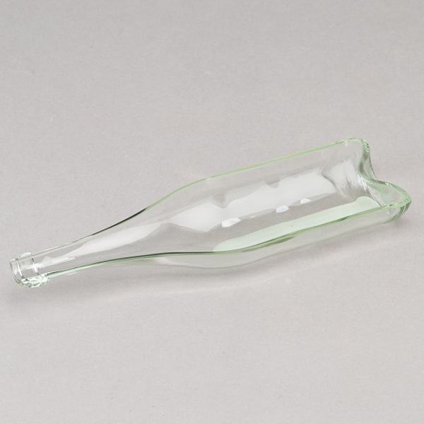 Weinflasche 0,75 l, halbiert, Glas, Klar;