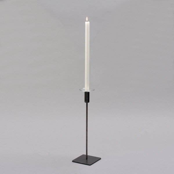 Leuchter 1-Arm, Eisen, H 40 cm, Natur;