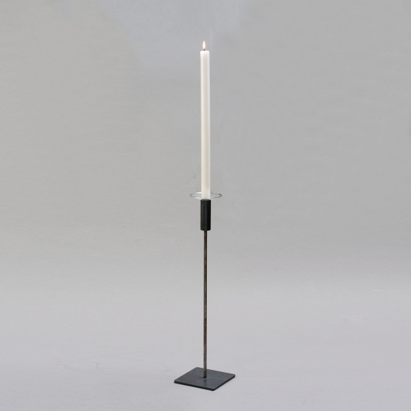 Leuchter 1-Arm, Eisen, H 50 cm, Natur;