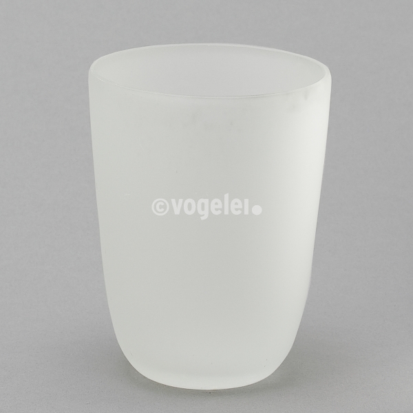 Windlichtglas Ethno, H 12 x Do 9  cm, opak, Weiss