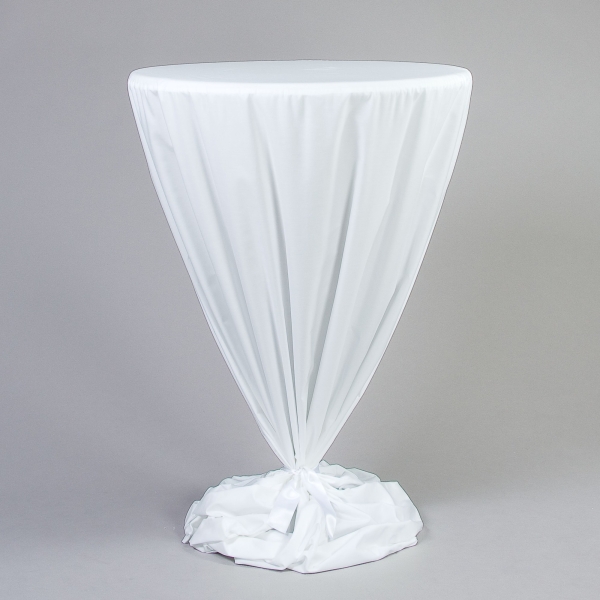 Husse Stehtisch D 80 cm, NTCS, bodenlang, Weiss;