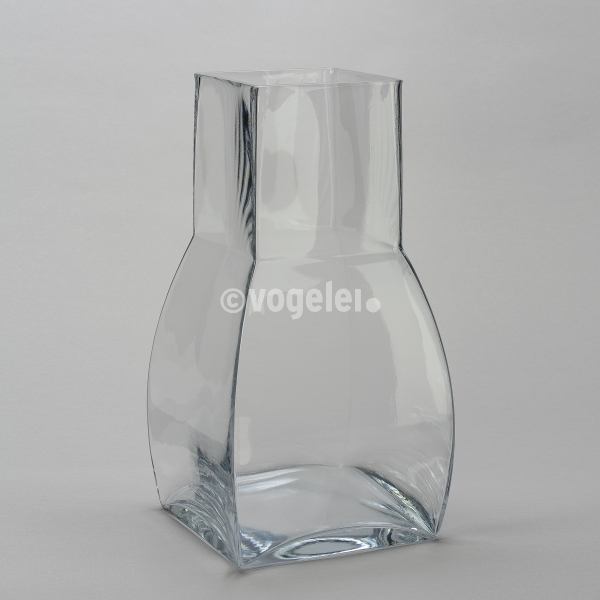 Vase Quadro, Glas, H 50 x 26 x 26 cm, Klar