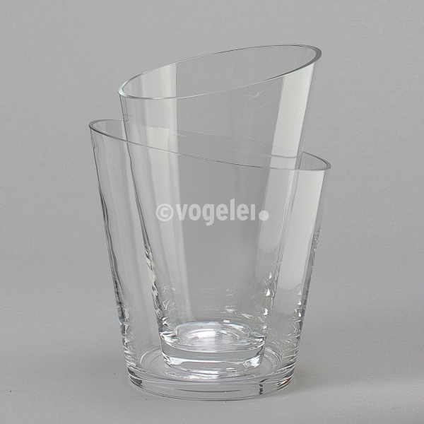 Vase Galerie, 2-tlg, H 23 x D 16 cm, Glas, Klar