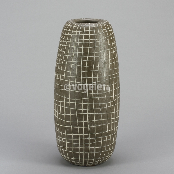 Vase Net, H 45 x D 18 cm, Keramik, Braun/Natur