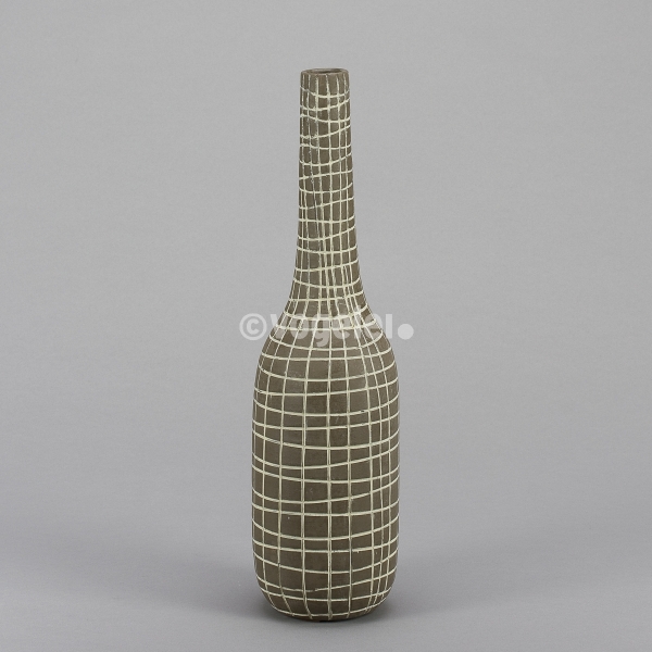 Flaschenvase Net, H 43 x D 13 cm, Braun/Natur