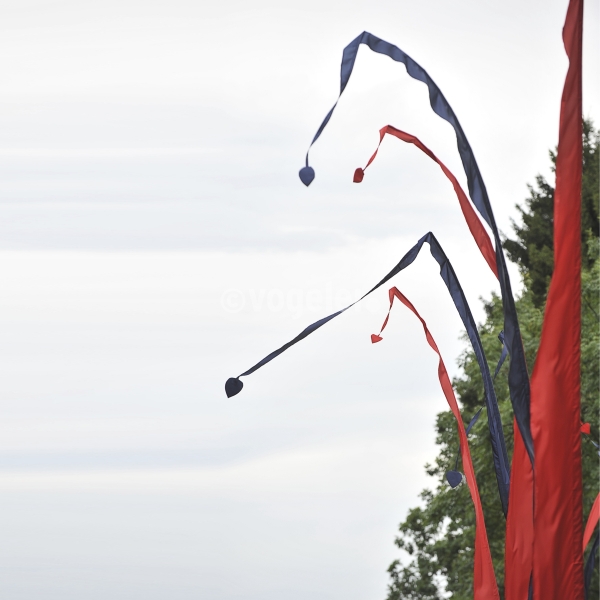 Balifahne, für Bambus-Fahnenstab, L 500 cm, Rot