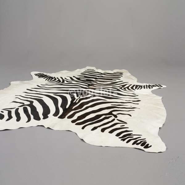 Zebrafell, Stierfell bedruckt, Schwarz/Weiß