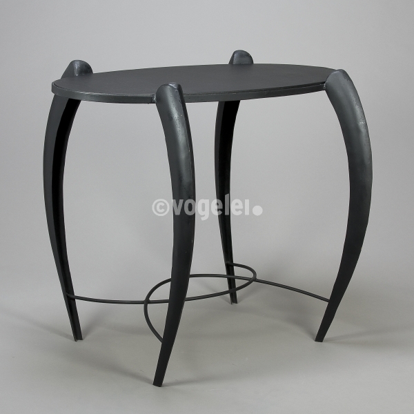 Tisch Eisen, oval,  120 x 50 x H 100 cm, Schwarz