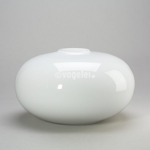 Vase Moon, Glas, D 40 x H 22 cm, Weiss