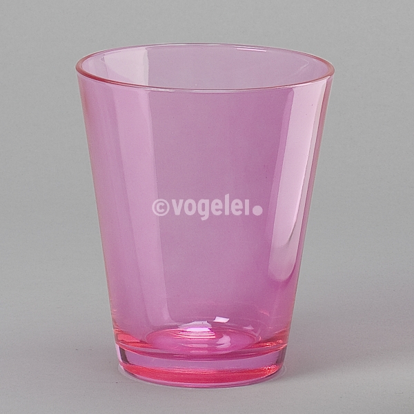 Glas konisch, H 17 x Do 14 cm, Pink transparent