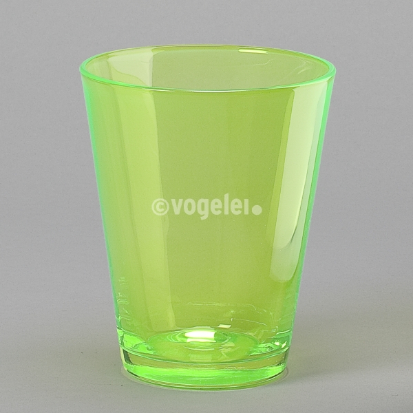 Glas konisch, H 17 x Do 14 cm, Grün floureszent
