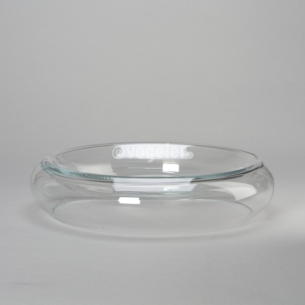 Schale Pouf groß, Glas, D 46 cm, Klar