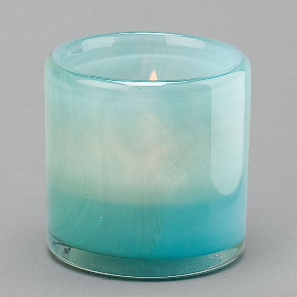 Teelichtglas Lounge, H 7 x D 7 cm, Türkis;