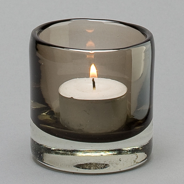 Teelichtglas Lounge, H 7 x D 7 cm, Anthrazit;