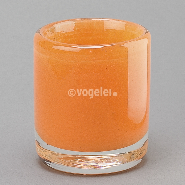 Teelichtglas Lounge, H 7 x D 7 cm, Orange