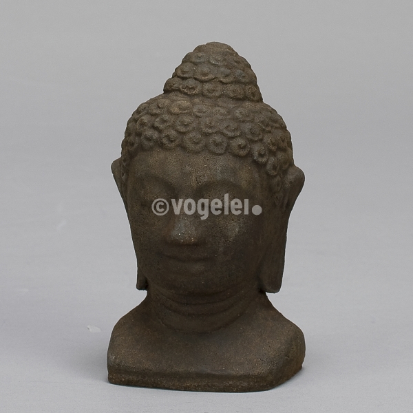 Buddha-Kopf mit Schulter, ca 16 cm, Anthrazit