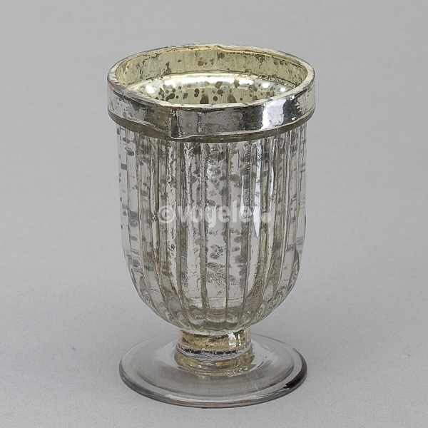 Vase, Bauernsilber, Glas, H 9 x D 6 cm, Silber