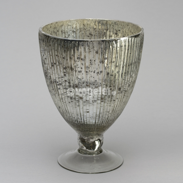 Vase, Bauernsilber, Glas, H 25 x D 18 cm, Silber
