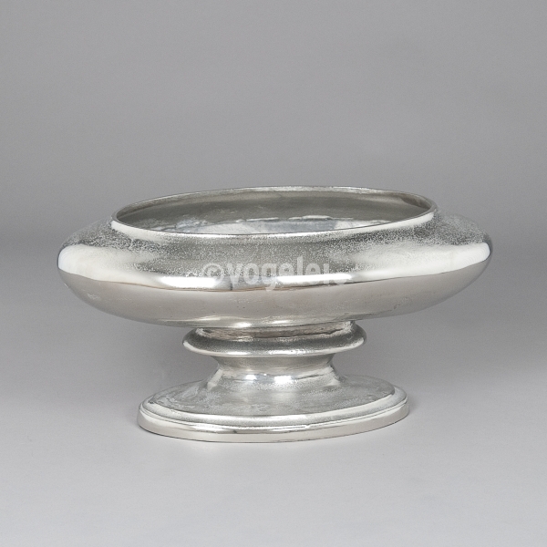 Pflanzgefäss oval, Aluguss, L ca. 49 cm, Silber
