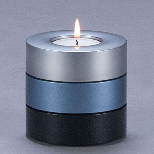 Preview: Teelichthalter Alu, H 2,8 x D 8 cm, Silber;