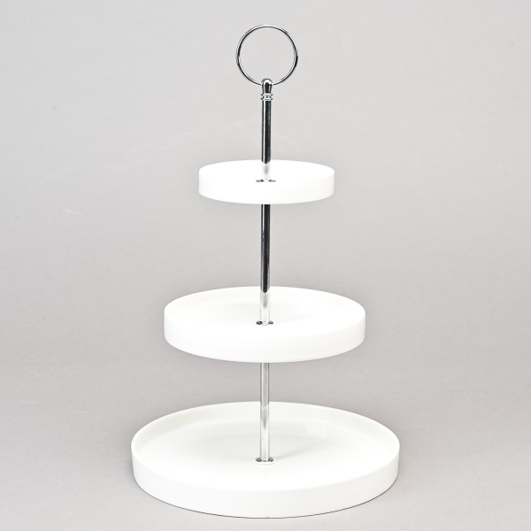 Etagere "3", H 33 x D 20 cm, Porzellan, Weiss;