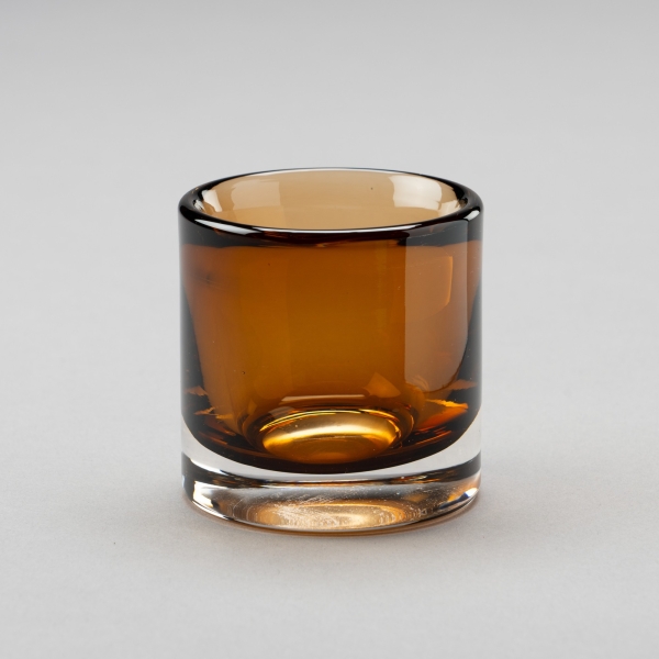 Teelichtglas Lounge, H 7 x D 7 cm, Amber transp.;