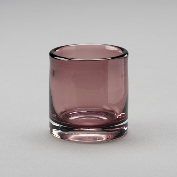 Teelichtglas Lounge, H 7 x D 7 cm, Aubergine trans;