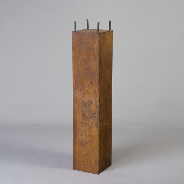 Säule, Eisenblech, H 120 x 25 x 25 cm, Edelrost;