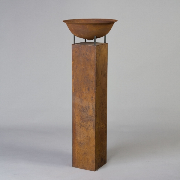Säule, Eisenblech, H 120 x 25 x 25 cm, Edelrost;