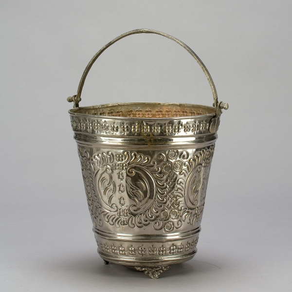 Pflanzgefäss oriental. ca. D 23 x H 30 cm, Silber;