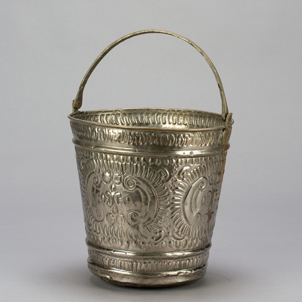 Pflanzgefäss oriental. ca. D 23 x H 30 cm, Silber;