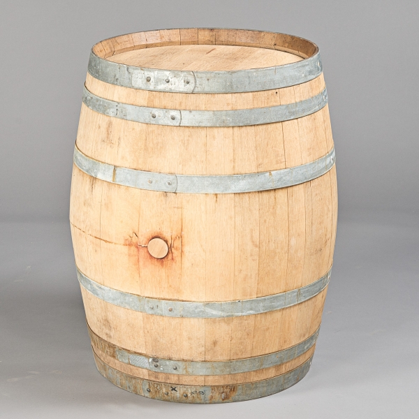 Preview: Fass alt, Holz, H 92 x D 70 cm, Grau-Braun;