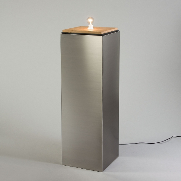 Säule Edelstahl, H 120 x 40 x 40 cm, Natur;