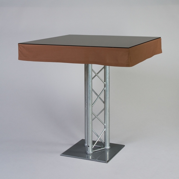 Husse Stehtisch quadratisch, 100 x 100 cm, Braun;
