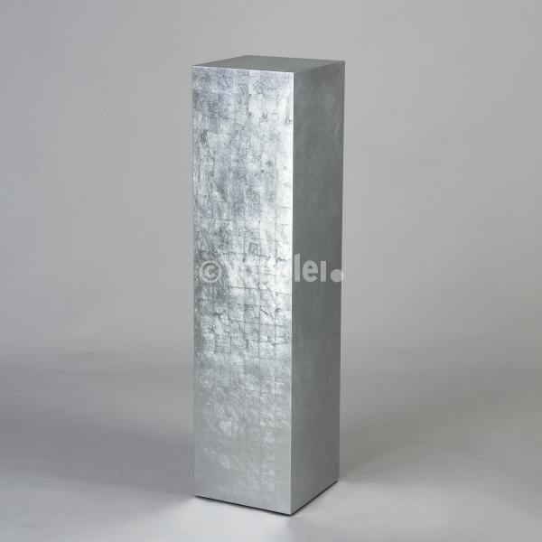 Säule, Blattsilber, H 120 x 30 x 30 cm, Silber