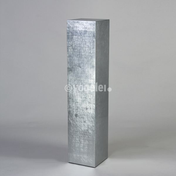 Säule, Blattsilber, H 140 x 30 x 30 cm, Silber