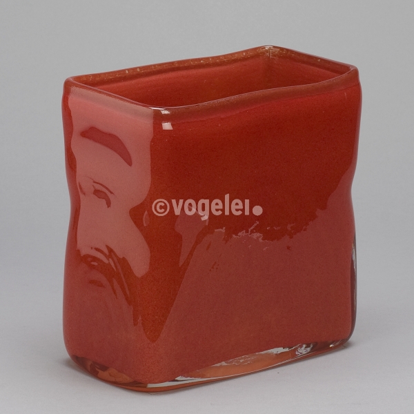 Glashafen, rechteckig, H 20 x 20 x 11 cm, Rot