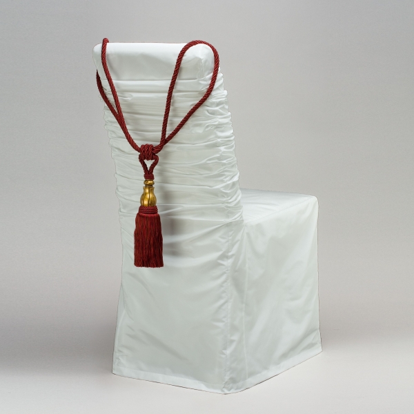 Raffhalter mit Quaste, L ca. 70 cm, Rot/Gold;