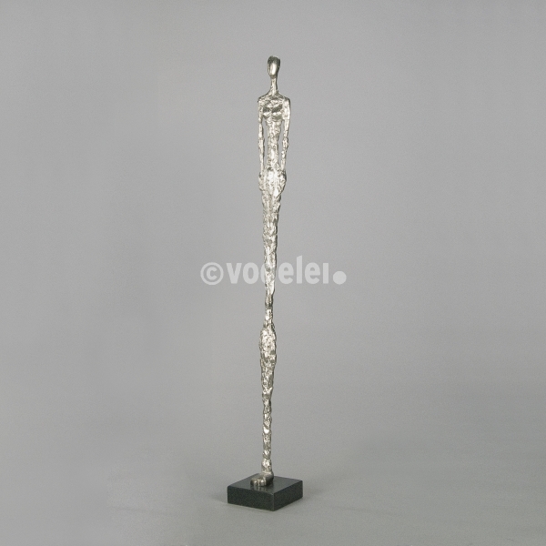 Skulptur Abstrakt auf Sockel, H 84 cm, Silber