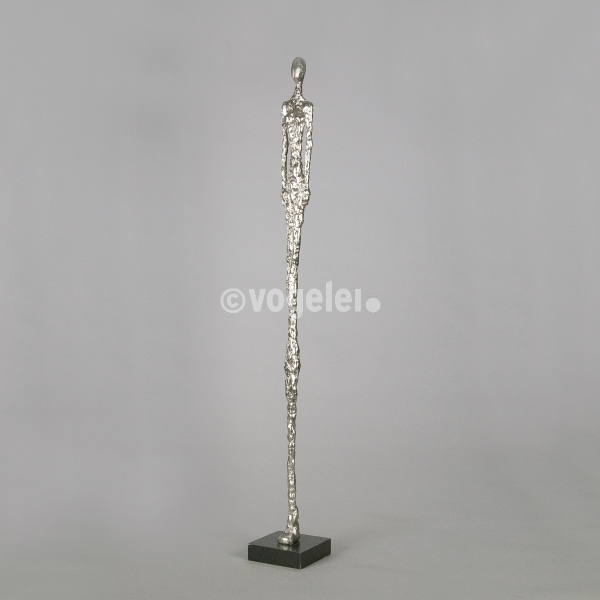 Skulptur Abstrakt auf Sockel, H 96 cm, Silber