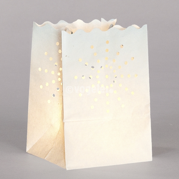 Licht-Tüte Mini Sonne, 10 Stück, H 16 cm, Weiss