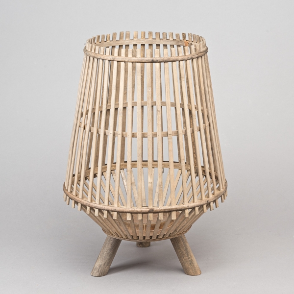 Laterne Bambus, hexagonal, H 46 x D 32 cm, Natur;