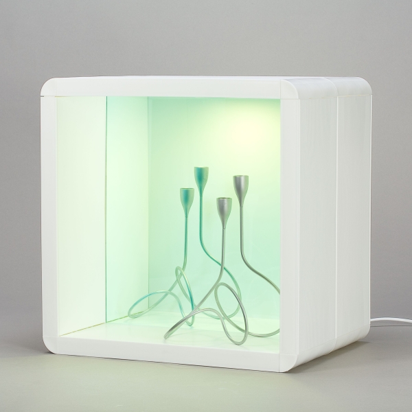 Regal "Cube", Modul 1/1, beleuchtet, Weiss;