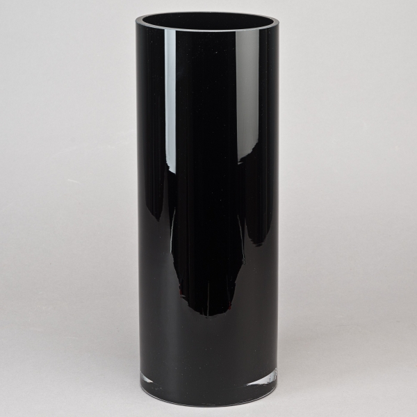 Glaszylinder, H 40 x D 15 cm, Schwarz-opal;