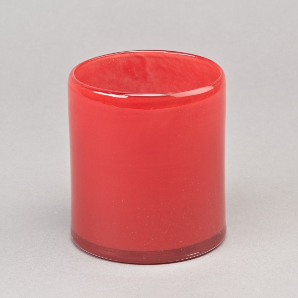 Glaszylinder Lounge, H 10 x D 10 cm, Rot;