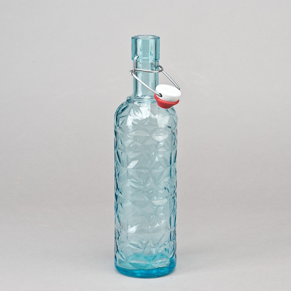 Bügelflasche Kristall, D 8,5 x H 32 cm, Blau;