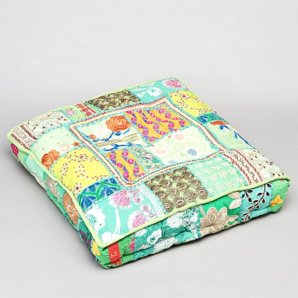 Bodenkissen Patchwork, Grün;