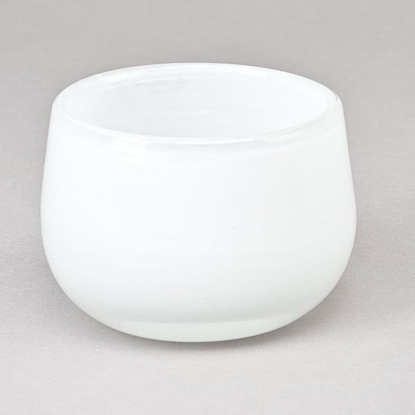 Vase/Windlicht XS, rd, H 8 x D 10 cm, Glas, Weiss;